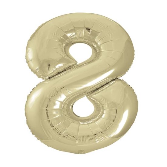 (image for) 34" Unique Champagne Gold Number 8 Supershape Balloons