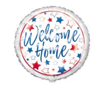 18" Welcome Home Red, White & Blue Foil Balloons