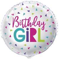 (image for) 18" Birthday Girl Confetti Foil Balloons