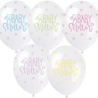 12" Pastel Assorted Baby Shower Latex Balloons 5pk