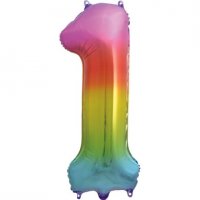 (image for) 34" Unique Rainbow Number 1 Supershape Balloons