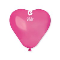 (image for) 6" Fuchsia Heart Latex Balloons 100pk