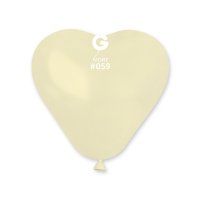 (image for) 6" Ivory Heart Latex Balloons 100pk