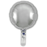 9" Silver Round Self Sealing Foil Balloons 5pk