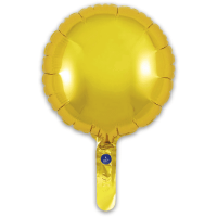 9" Gold Round Self Sealing Foil Balloons 5pk