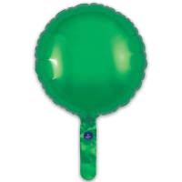9" Green Round Self Sealing Foil Balloons 5pk