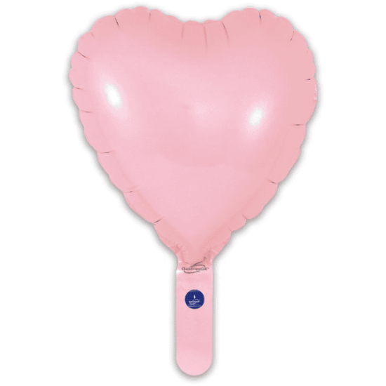 (image for) 9" Matte Pink Heart Self Sealing Foil Balloons 5pk