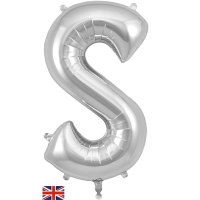 (image for) Oaktree Silver Letter S Shape Balloons