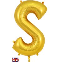 (image for) Oaktree Gold Letter S Shape Balloons