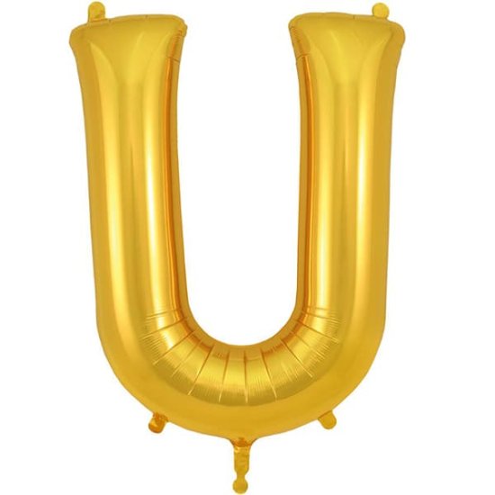 (image for) Oaktree Gold Letter U Shape Balloons