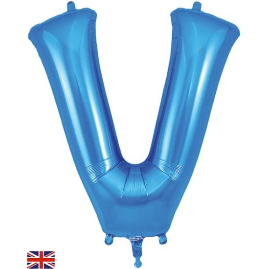 (image for) Oaktree Blue Letter V Shape Balloons