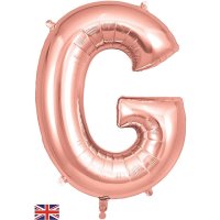 (image for) Oaktree Rose Gold Letter G Shape Balloons