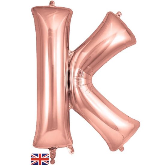 (image for) Oaktree Rose Gold Letter K Shape Balloons