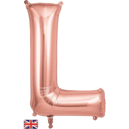 (image for) Oaktree Rose Gold Letter L Shape Balloons