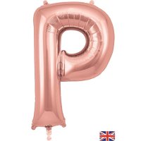 (image for) Oaktree Rose Gold Letter P Shape Balloons