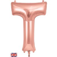 (image for) Oaktree Rose Gold Letter T Shape Balloons