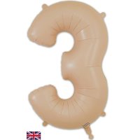 (image for) 34" Oaktree Matte Nude Number 3 Shape Balloons