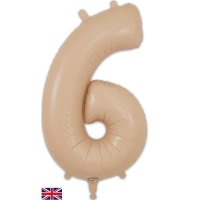 (image for) 34" Oaktree Matte Nude Number 6 Shape Balloons