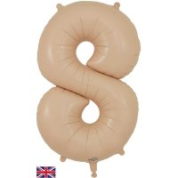 34" Oaktree Matte Nude Number 8 Shape Balloons
