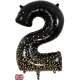 (image for) 34" Black & Gold Sparkling Fizz Number 2 Shape Balloons