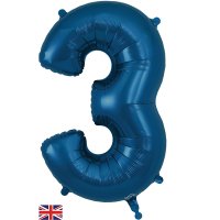 (image for) 34" Oaktree Navy Number 3 Shape Balloons