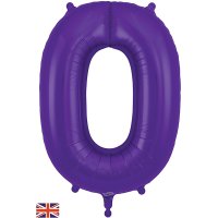 (image for) 34" Oaktree Purple Number 0 Shape Balloons