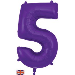 (image for) 34" Oaktree Purple Number 5 Shape Balloons