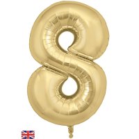 (image for) Oaktree 34" Gold Silk Number 8 Shape Balloons