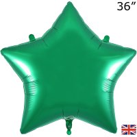 (image for) 36" Green Star Packaged Foil Balloons