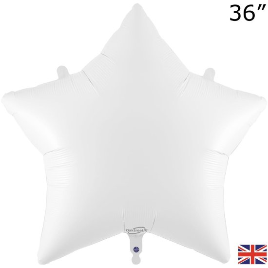 (image for) 36" White Star Foil Balloons Packaged