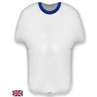 (image for) 24" White And Blue Metallic Sports Shirt Shape Balloons