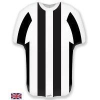 24" Black And White Stripe Metallic Sports Shirt Shape Balloons