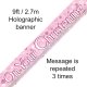 (image for) On Your Christening Pink Holographic Dot Banner