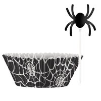 Black Spider Web Cupcake Kits 24pk