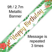 Happy Birthday Tropical Banner