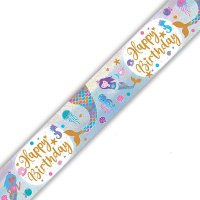 (image for) Shimmering Mermaid Birthday Iridescent Banner