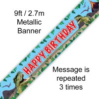 Happy Birthday Jurassic Dinosaur Banner