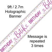 9ft Happy Birthday Bitch Holographic Banner