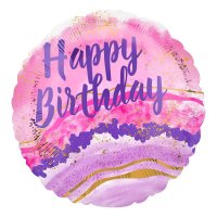 18" Birthday Watercolour Marble Foil Balloons
