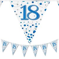 (image for) Happy 18th Birthday Blue Sparkling Fizz Party Bunting