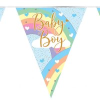 (image for) Pastel Rainbow Baby Boy Bunting