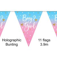 (image for) Boy Girl Holographic Bunting