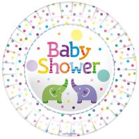 Baby Shower Elephants Paper Plates 8pk
