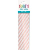 Lovely Pink Stripe Paper Straws 10pk