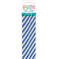 (image for) Royal Blue Stripe Paper Straws 10pk