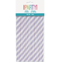 (image for) Lavender Stripe Paper Straws 40pk