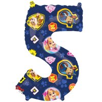 34" Paw Patrol Number 5 Foil Balloons