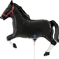 (image for) 14" Black Horse Air Fill Mini Shape Balloons