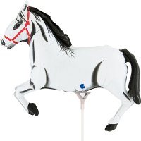 (image for) 14" White Horse Air Fill Mini Shape Balloons