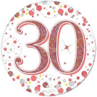 (image for) 30th Birthday Sparkling Fizz Rose Gold Holographic Badge